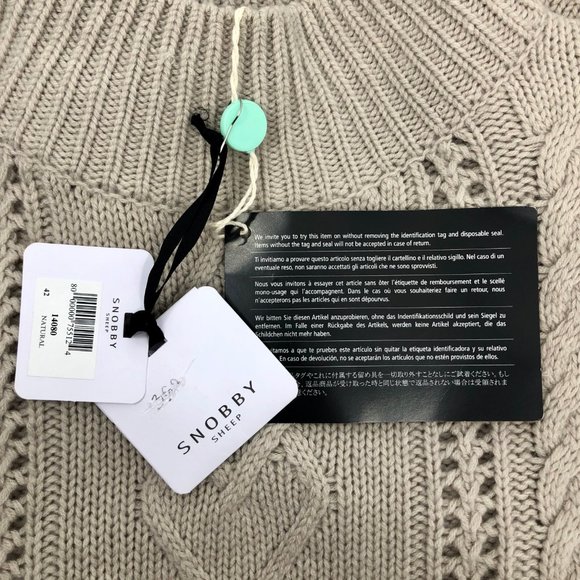 Snobby Sheep Mock Neck Cable Knit Sweater Dress - Picture 14 of 14